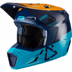 Leatt Moto 3.5 V21.4 Horizontal Casco Motocross, blu, dimensione XL per uomo