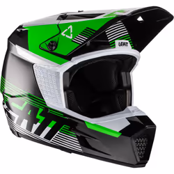Leatt Moto 3.5 V.22 Casco Motocross, nero-bianco-verde, dimensione L per uomo