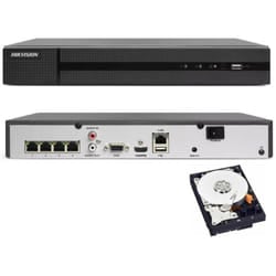 Nvr 4 canali Hikvision HWN-4104MH-4P 4K 8MPX onvif poe H.265+ cloud P2P 500GB hdd