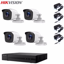 Il kit di videosorveglianza comprende: 1x HWD-6104MH-G Hikvision 5in1, 4 canali BNC + IP, Ultra HD 2K - 4 Mpx 4x Telecamere H ...