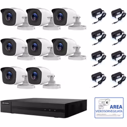 Il kit di videosorveglianza comprende: 1x HWD-6108MH-G Hikvision 5in1, 8 canali BNC + IP, Ultra HD 2K - 4 Mpx 8x Telecamere H ...