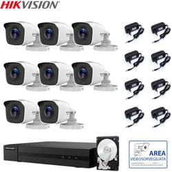 Kit videosorveglianza Hikvision dvr 8 canali 8 telecamere 4 mpx hd 1 tb