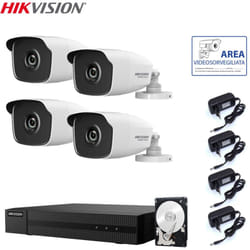 Kit videosorveglianza Hikvision dvr 4 canali 4 telecamere 4 mpx hd 1 tb