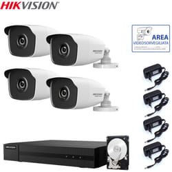 Kit videosorveglianza Hikvision dvr 4 canali 4 telecamere 4 mpx hd 2 tb