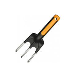 Fiskars - 1000728 - Rastrello 3 denti acciaio inox 32,6 cm nero e arancione