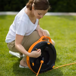 Fiskars Waterhweel S Avvolgitubo da terra Nero, Arancione