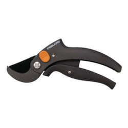 Fiskars - P53 - Forbici a Incudine PowerLever Diametro Taglio 2 cm Nero/Arancione