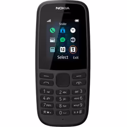 Nokia 105 (2019), Barra, Doppia SIM, 4,5 cm (1.77"), 800 mAh, Nero