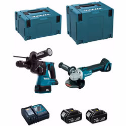 MAKITA Kit DLX2125MJ1 Mini-Smerigliatrice MAKITA DGA504 - Mini-Smerigliatrice da 18 V con motore brushless BL, prestazioni mi ...