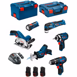 BOSCH Kit 12V BMK6-28BD3 Trapano a Percussione BOSCH GSB 12V-15 Professional - Il più corto della sua categoria, il design da ...