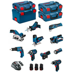 Bosch - Kit 12V BMK10-28CD3 (GSR12V-15+GTB12V-11+GDR12V-105+GWS12V-76+GST12V-70+GKS12V-26+GOP12V-28+GSA12V-14+GLI12V-80+GHO12V-20)