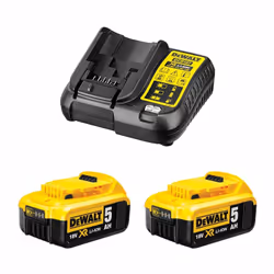 Power Set DeWALT (2 x 18V 5,0 Ah + DCB107) Batterie DeWALT DCB184 18V 5,0Ah - Tecnologia DeWALT XR Li-Ion : offre una maggior ...