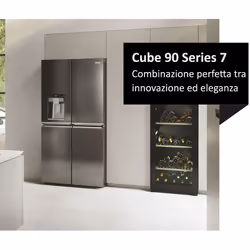 Haier Cube 90 Serie 7 HCR7918EIMP, Libera installazione, Multi porta, Platino, Acciaio inox, Touch, Sulla porta, Vetro