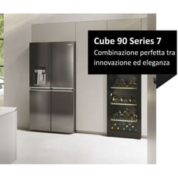 Haier Cube 90 Serie 7 HCR7918EIMP frigorifero side-by-side Libera installazione 601 L E Platino, Acciaio inox