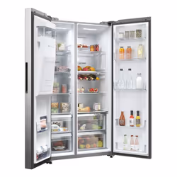 Haier SBS 90 Serie 5 HSW59F18EIMM frigorifero side-by-side Libera installazione 601 L E Platino, Acciaio inox - Vista aggiuntiva 5