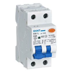 Chint - interruttore magnetotermico nb1l2/c20-1pn-6-ac30 -int mtd 1p+n 20a 30ma 6ka 203296