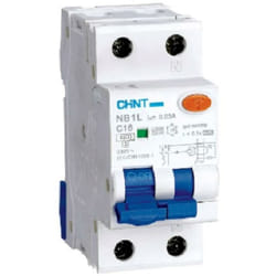 Chint - nb1l1/c6-1pn-4,5-a30 -interruttore magnetotermico 1p+n 6a 30ma 4,5ka curva c tipo a 203332
