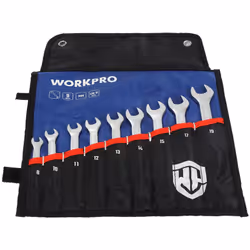 set of 9 chiavi of combination workpro. acciaio al cromo vanadio e trattato termicamente per resistenza e durata. sabbiato e  ...