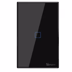 SONOFF T3US1C-TX Interruttore a parete Nero touch Wifi serie TX US a un tasto. Gli smart switch WiFi disponibile in nero supp ...