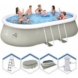 Piscina autoportante ovale 540x304x106cm con pompa filtro scaletta e telo