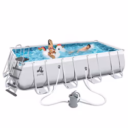 Piscina rettangolare con struttura 549x305x122 cm con pompa, scaletta e telo