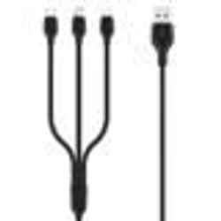PINBOX XONB103BK cavo USB USB 2.0 1 m USB A USB C/Micro-USB B/Lightning Nero