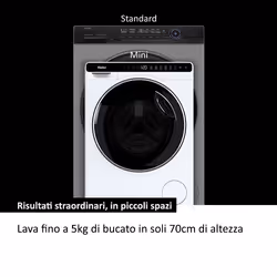 Haier MiniDrum, Lavatrice, 5kg, Classe A, Bianco, HW50-BP12307-S - Vista aggiuntiva 7