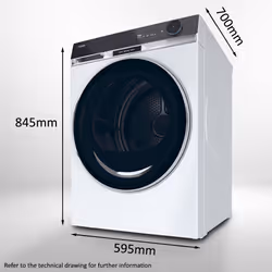 Haier HD90-A3Q397U1-S asciugatrice Libera installazione Caricamento frontale 9 kg A+++ Bianco - Vista aggiuntiva 7