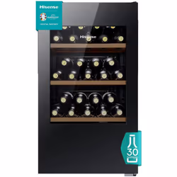 Hisense - MWC4894GF - Cantina Vino 30 bottiglie, Monotemperatura, Vetri Anti uv, Ripiani in Legno, Display Touch, Illuminazione Led, Anno 2023