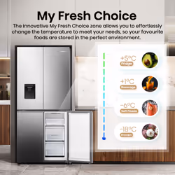 Hisense RQ5P470SMIE frigorifero con congelatore 482 L E Argento, Acciaio inox - Vista aggiuntiva 7