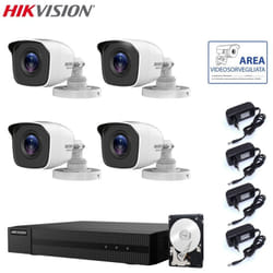 Kit 4 telecamere videosorveglianza Hikvision dvr 8 canali 2 mpx 1TB hdd