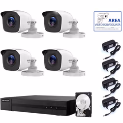 KIT TELECAMERE VIDEOSORVEGLIANZA HIKVISION DVR 8 CANALI 2 MPX Il kit di videosorveglianza comprende: 1x HWD-5108M Hikvision 4 ...