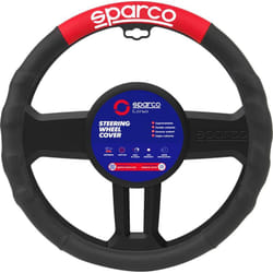 Sparco - Coprivolante SPC1111 auto universale nero e rosso poliestere 38cm
