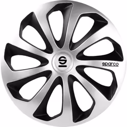 SPARCO Set 4 copricerchi 14" pollici copriruota auto Lazio SPC1473SVBK argento nero