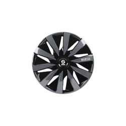 Sparco - Set 4 copricerchi 16' pollici copriruota auto Lazio SPC1691BKGR nero grigio