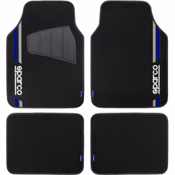 SPARCO Sparco Set 4 tappetini neri e blu universali 2 anteriori con logo e 2 posteriori per auto