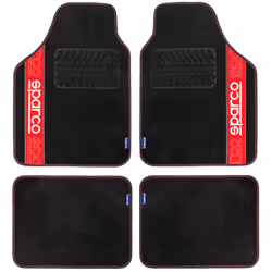 SPARCO Sparco Set 4 tappetini neri universali 2 anteriori con logo e 2 posteriori per auto in moquette