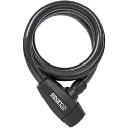 Sparco - lucchetto nero morbido per bicicletta in acciacio zinco ottone abs pvc con serratura