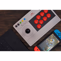8Bitdo Arcade Stick Grigio Bluetooth/USB Joystick Analogico/Digitale Nintendo Switch, Nintendo Switch Lite, PC - Vista aggiuntiva 5