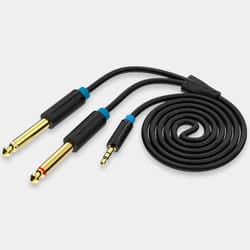 Vention BACBI cavo audio 3 m 3.5mm 2 x 6.35mm Nero