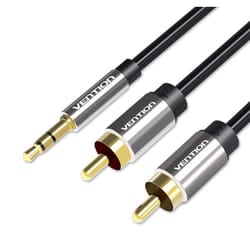 Vention BCFBG cavo audio 1,5 m 3.5mm 2 x RCA Alluminio, Nero