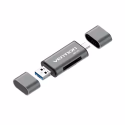 Vention CCHH0, MicroSD (TransFlash), SD, Grigio, 5000 Mbit/s, Alluminio, USB Type-A/USB Type-C/Micro-USB, 74 mm
