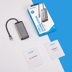 Vention CNBHB replicatore di porte e docking station per laptop Cablato USB 3.2 Gen 1 (3.1 Gen 1) Type-C Grigio - Vista aggiuntiva 2