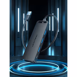 Vention CHLBD hub di interfaccia USB 3.2 Gen 1 (3.1 Gen 1) Type-A 5000 Mbit/s Nero - Vista aggiuntiva 4