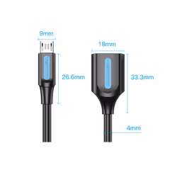 Vention CCUBB cavo USB USB 2.0 0,15 m Micro-USB B USB A Nero - Vista aggiuntiva 3
