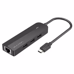 Vention TGOBB, USB tipo-C, Micro-USB, USB 3.2 Gen 1 (3.1 Gen 1) Type-A, 480 Mbit/s, Nero, Acrilonitrile butadiene stirene (AB ...