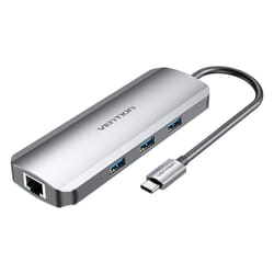 Vention TOLHB replicatore di porte e docking station per laptop Cablato USB 3.2 Gen 1 (3.1 Gen 1) Type-C Argento