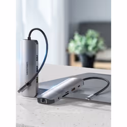 Vention TOLHB replicatore di porte e docking station per laptop Cablato USB 3.2 Gen 1 (3.1 Gen 1) Type-C Argento - Vista aggiuntiva 2