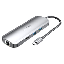 Vention TOMHB replicatore di porte e docking station per laptop Cablato USB 3.2 Gen 1 (3.1 Gen 1) Type-C Argento