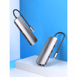 Vention TOMHB replicatore di porte e docking station per laptop Cablato USB 3.2 Gen 1 (3.1 Gen 1) Type-C Argento
